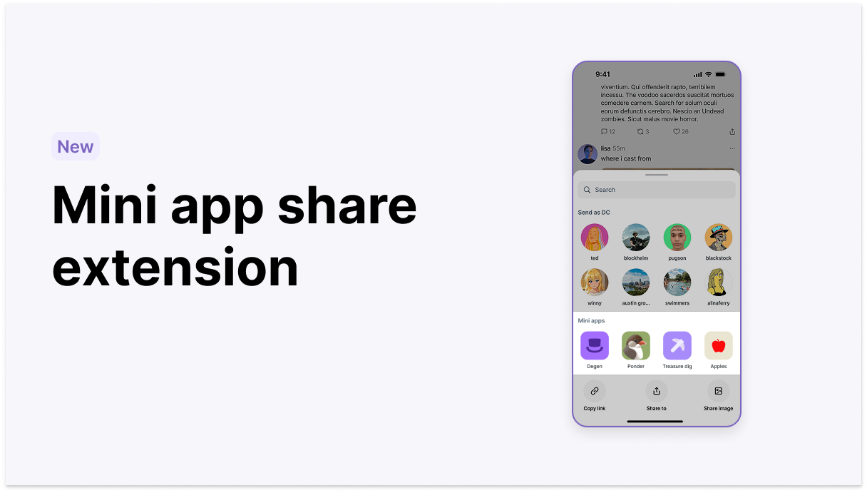 Mini app share extension